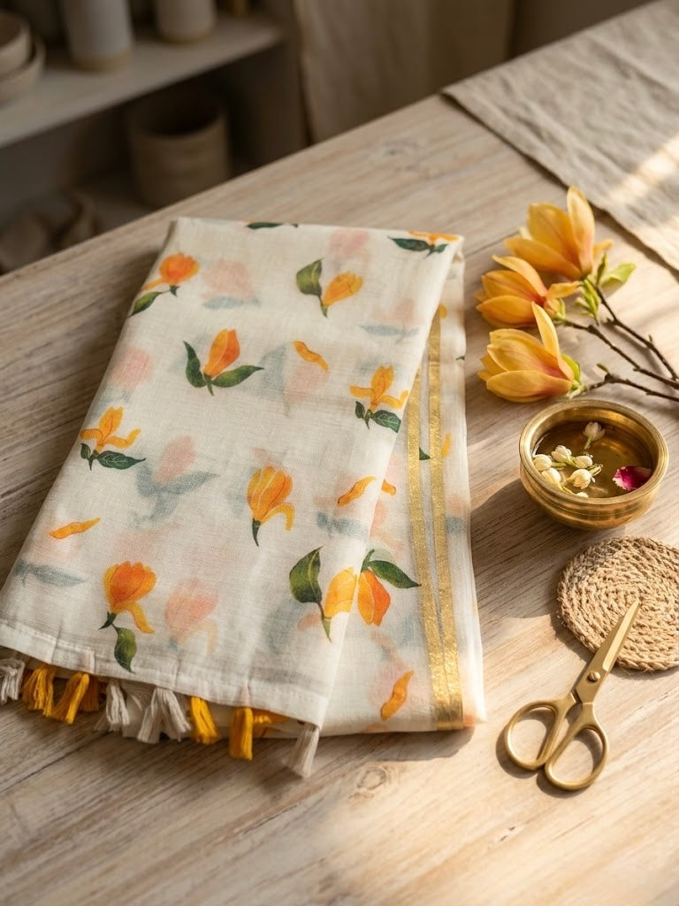 Chafa flower saree🌸