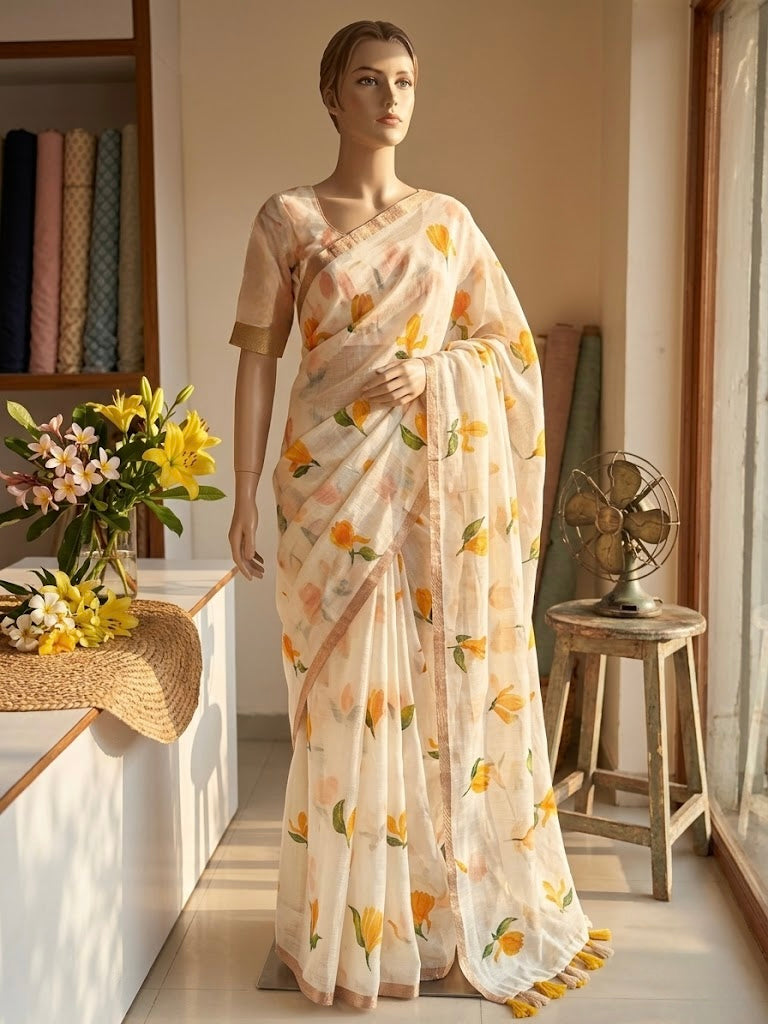 Chafa flower saree🌸