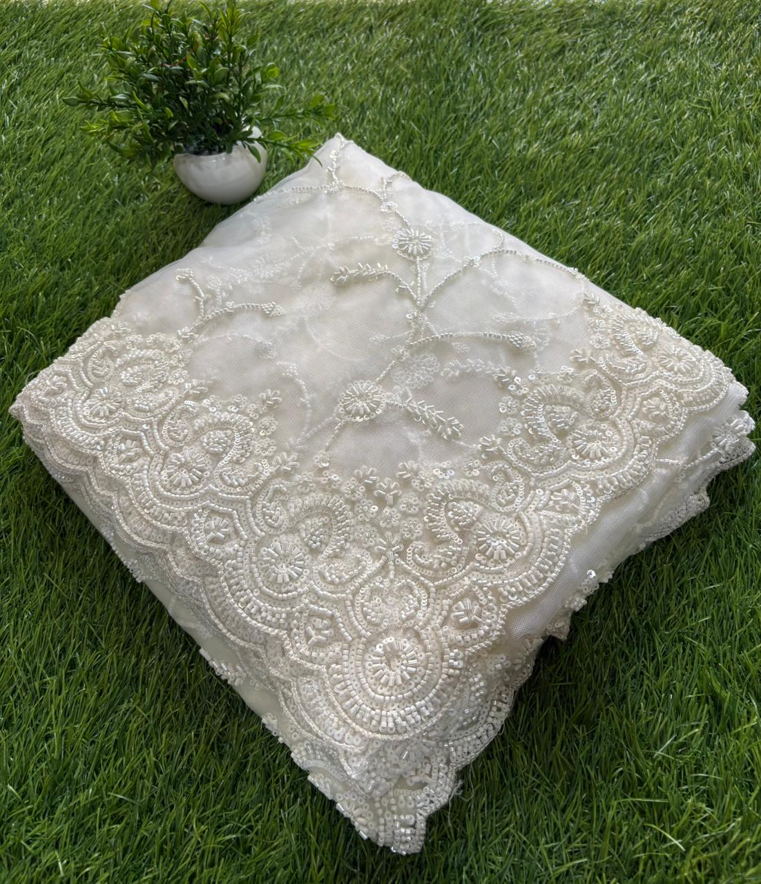 white designer saree PC-100