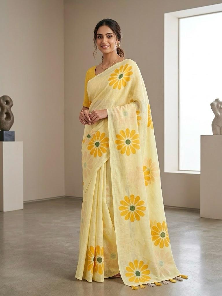 SURYAMUKHI LINEN SAREE CP-671