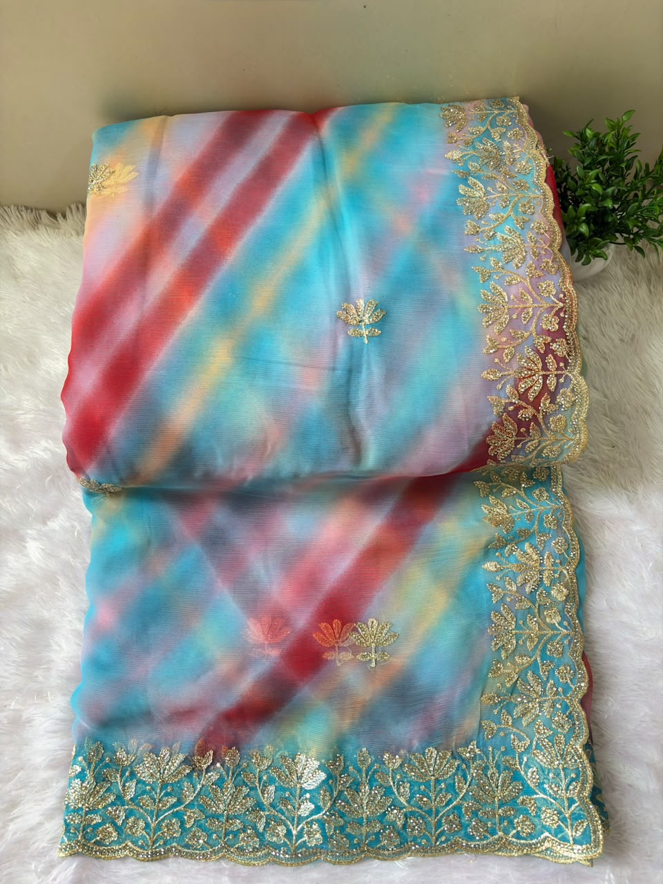 MULTICOLOUR LEHRIYA SAREE PC-2812