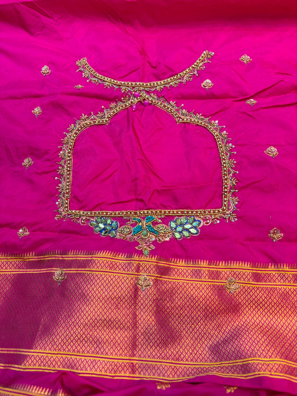 KALANJALI SAREE WITH AARI WORK BLOUSE PC-1109