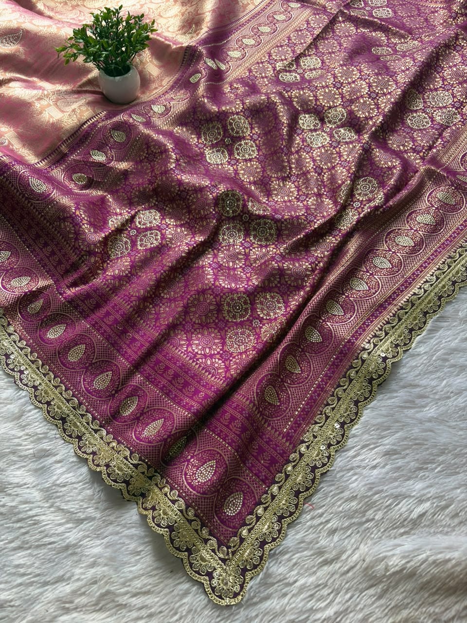 KANJIVARAM SAREE WITH LACE BORDER PC-1419