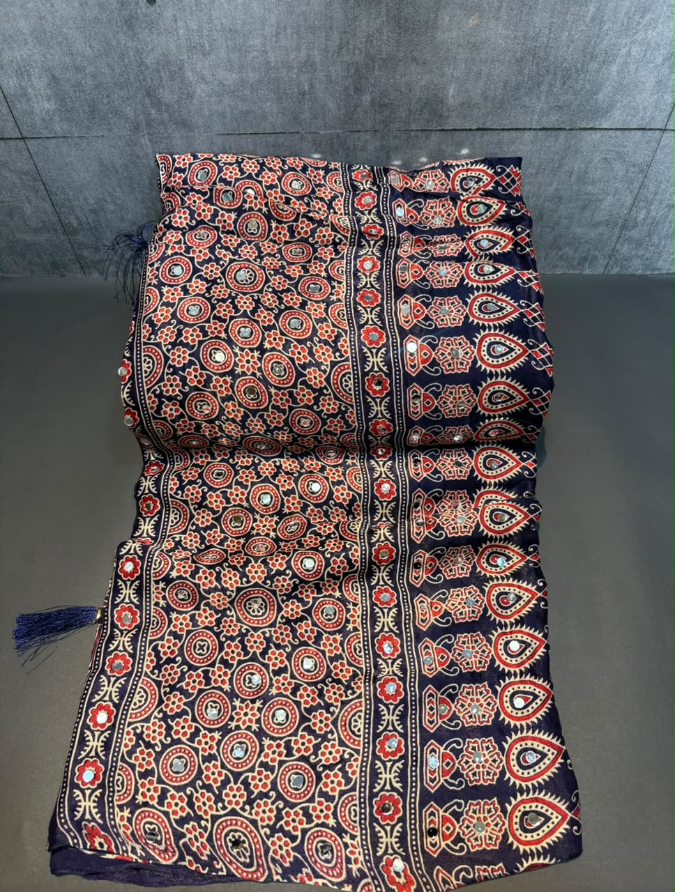 MIRROR AJRAKH SAREE PC-1471
