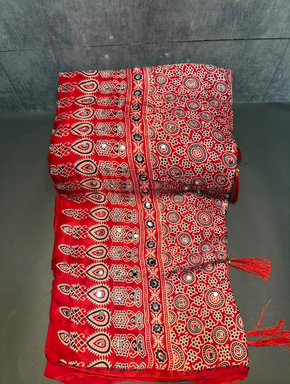 MIRROR AJRAKH SAREE PC-1471