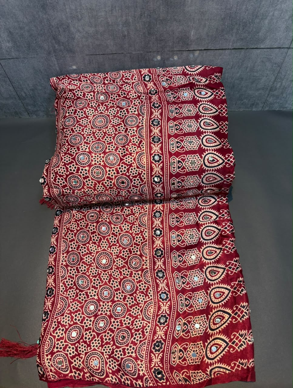 MIRROR AJRAKH SAREE PC-1471