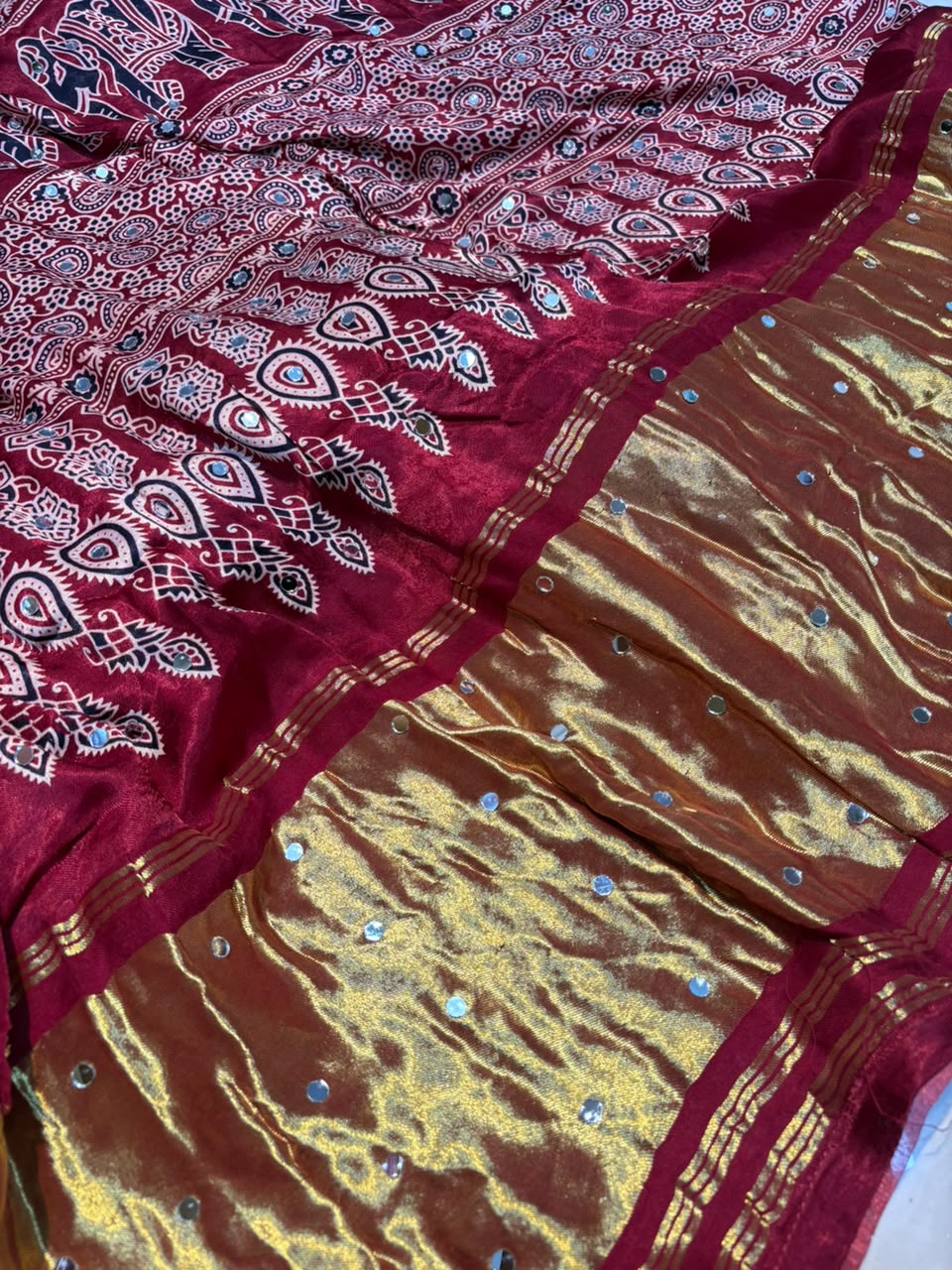 MIRROR AJRAKH SAREE PC-1471