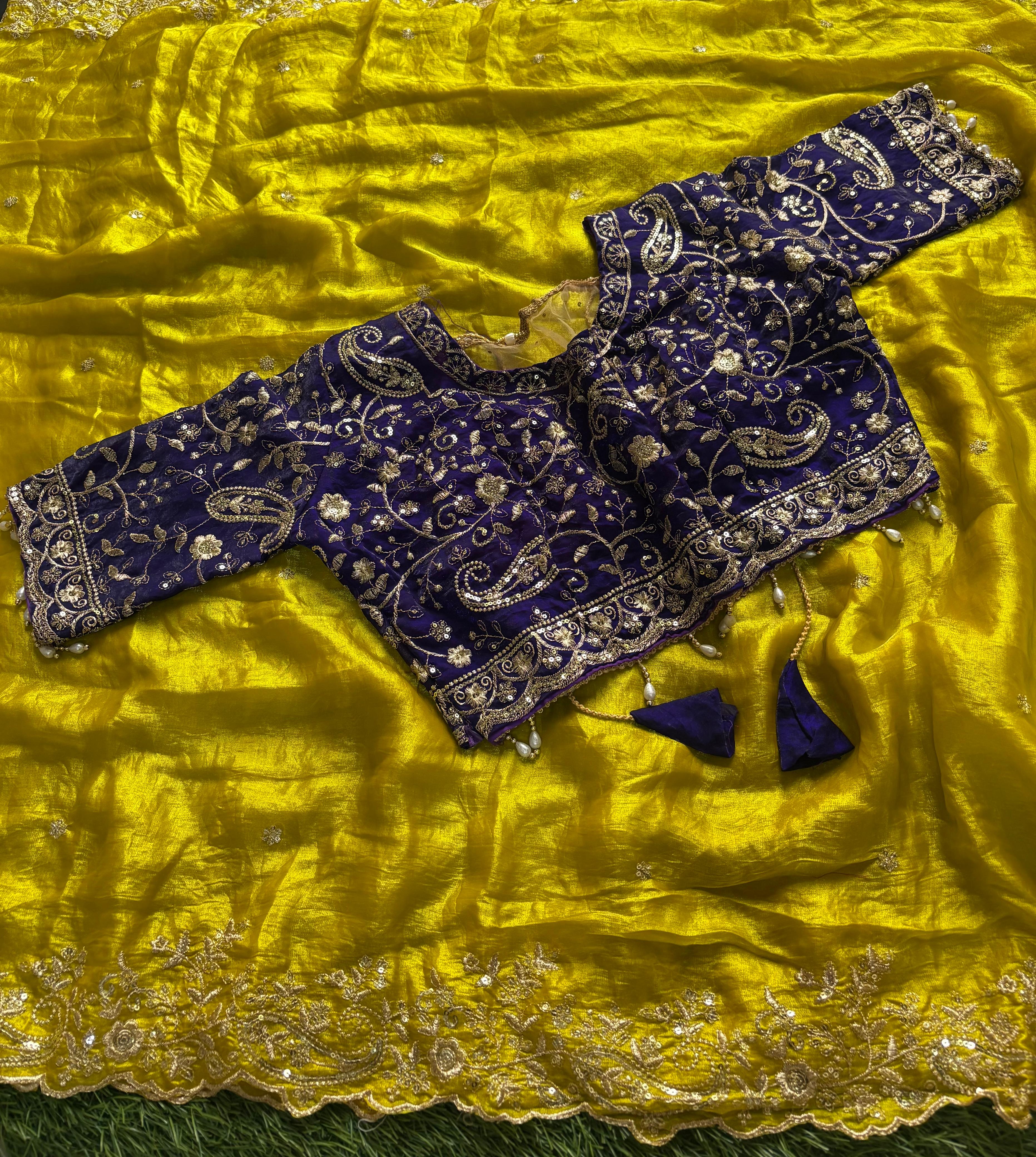 READYMADE BLOUSE WITH DESIGNER SAREE PC-1473