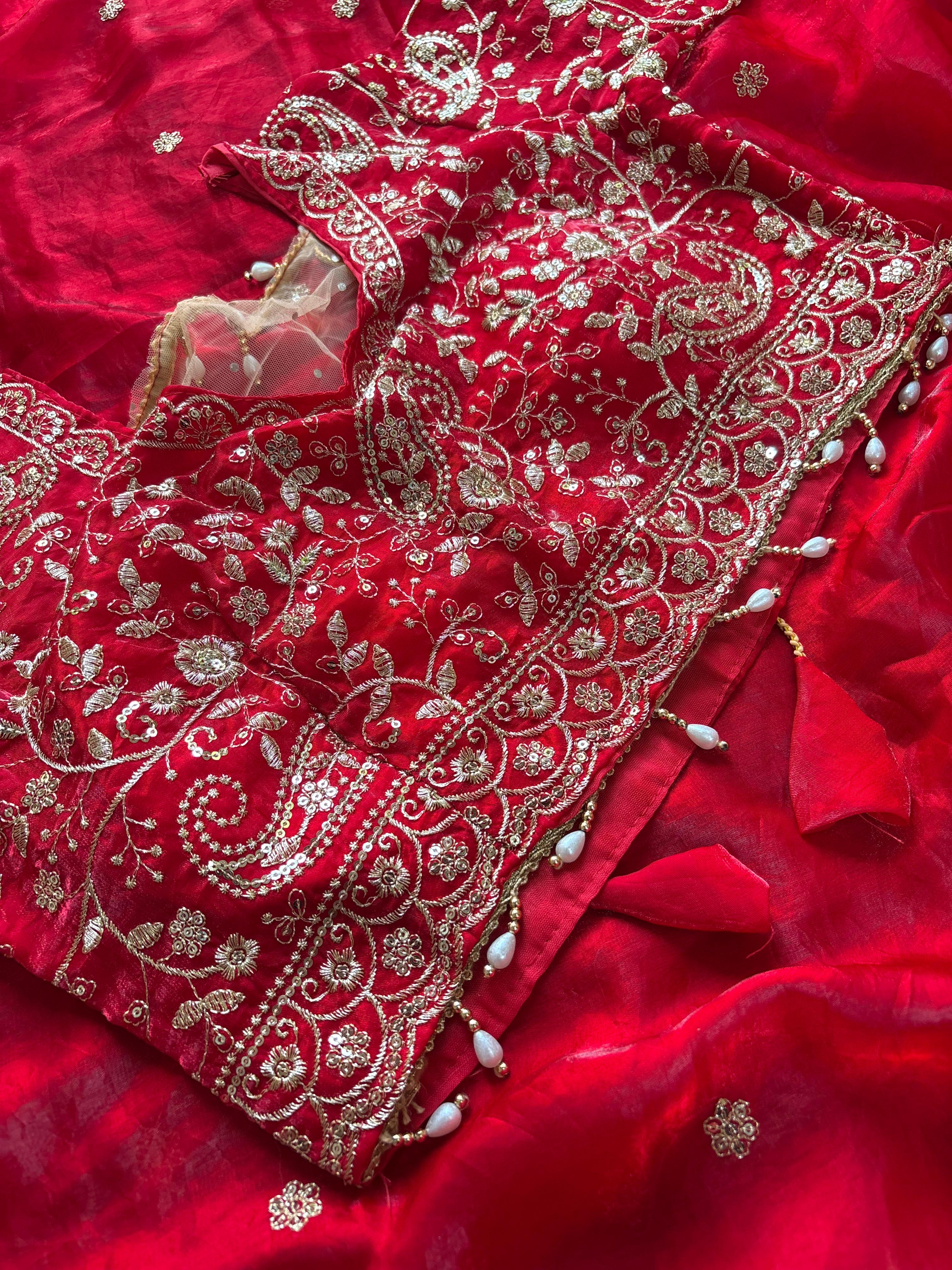READYMADE BLOUSE WITH DESIGNER SAREE PC-1473