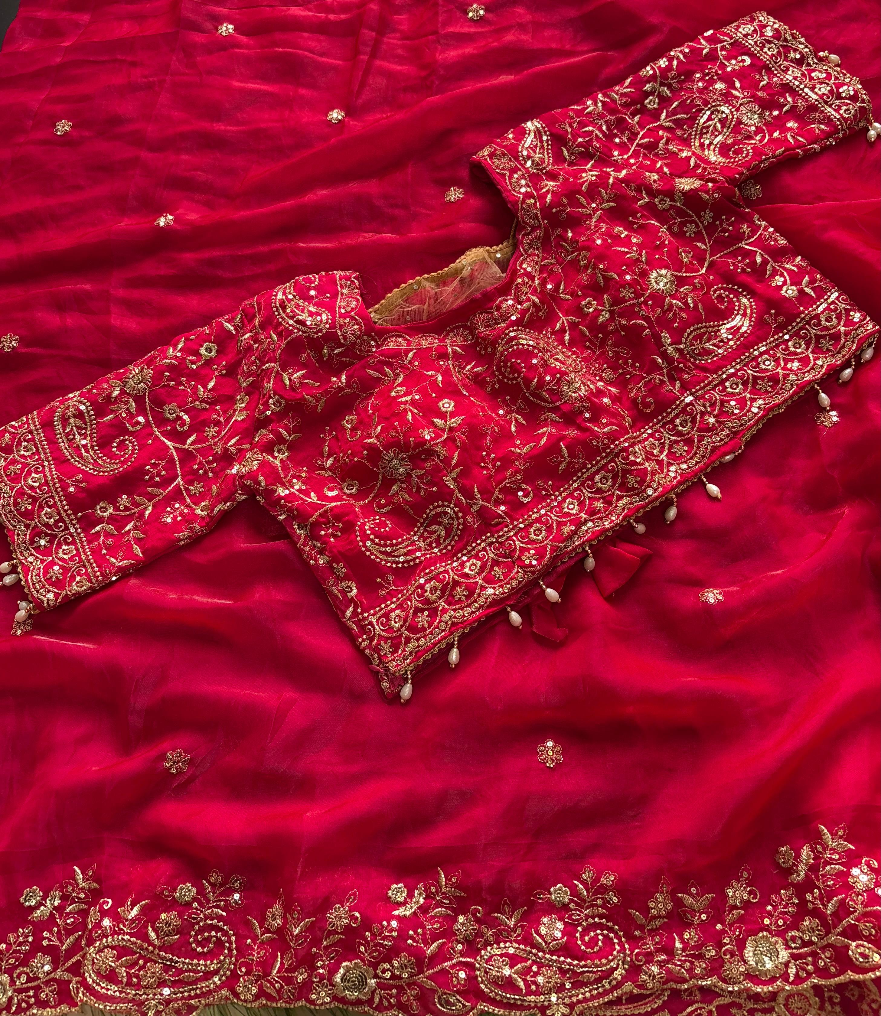 READYMADE BLOUSE WITH DESIGNER SAREE PC-1473