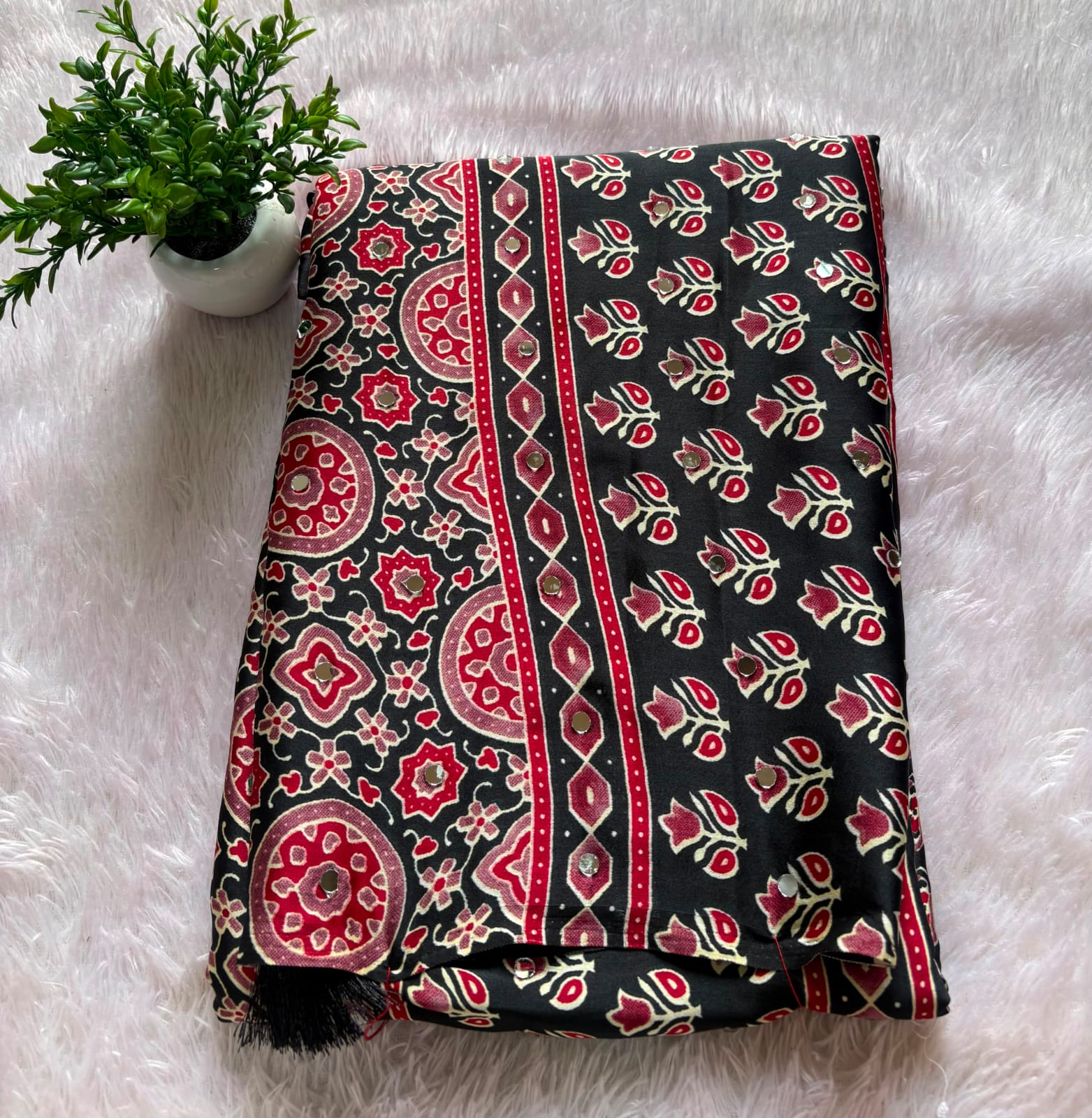 MIRROR AJRAKH SAREE PC-1469