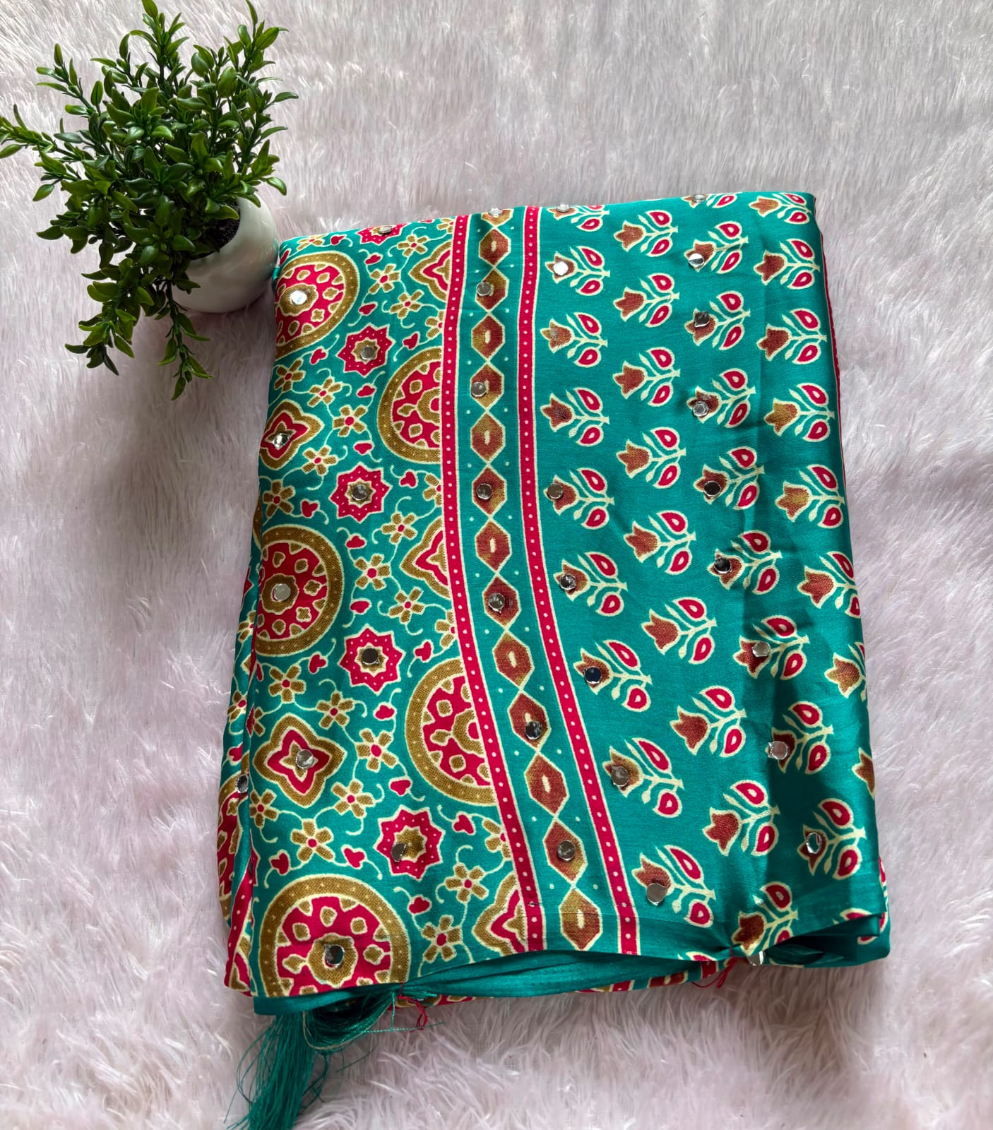 MIRROR AJRAKH SAREE PC-1469