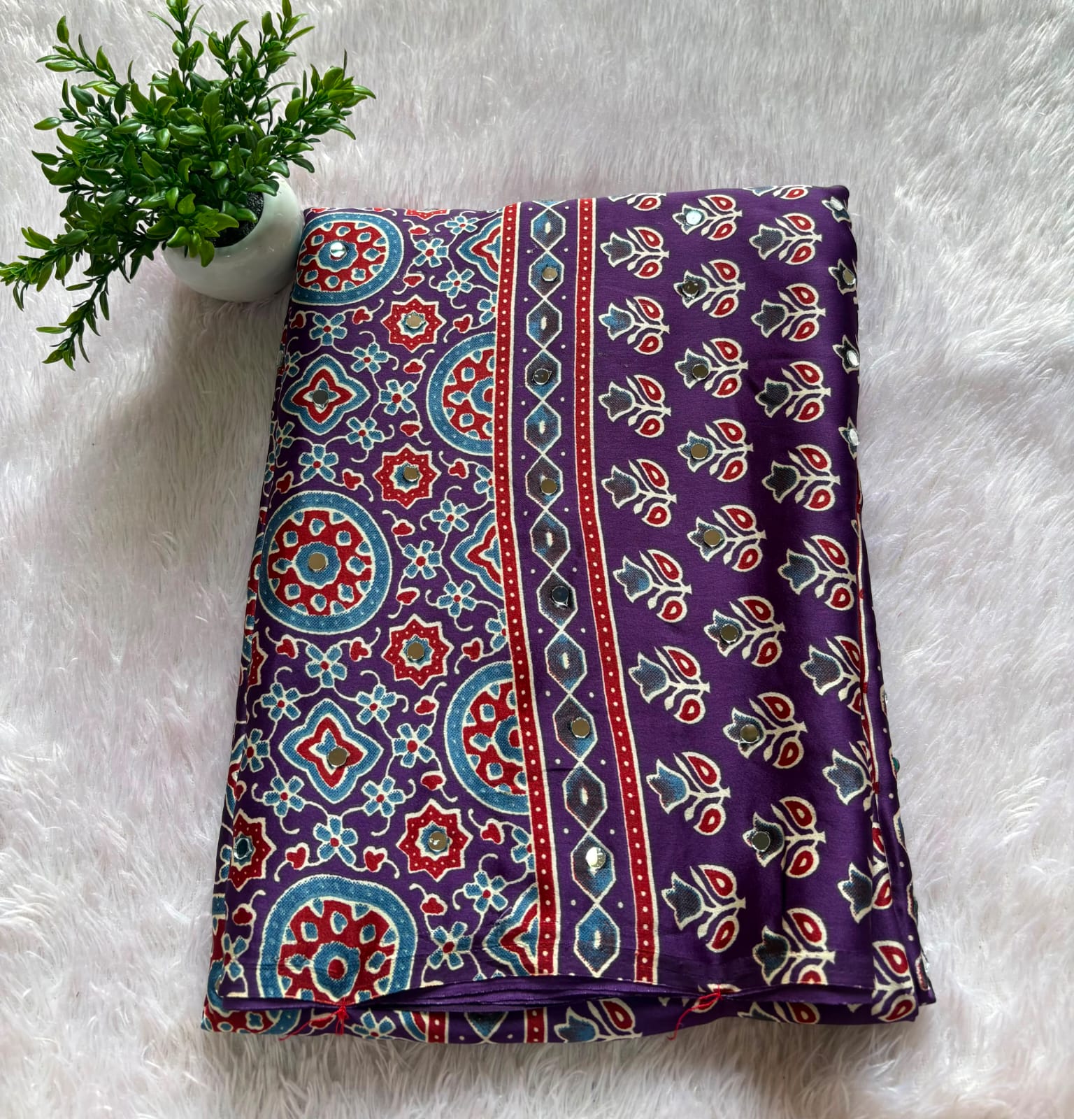 MIRROR AJRAKH SAREE PC-1469