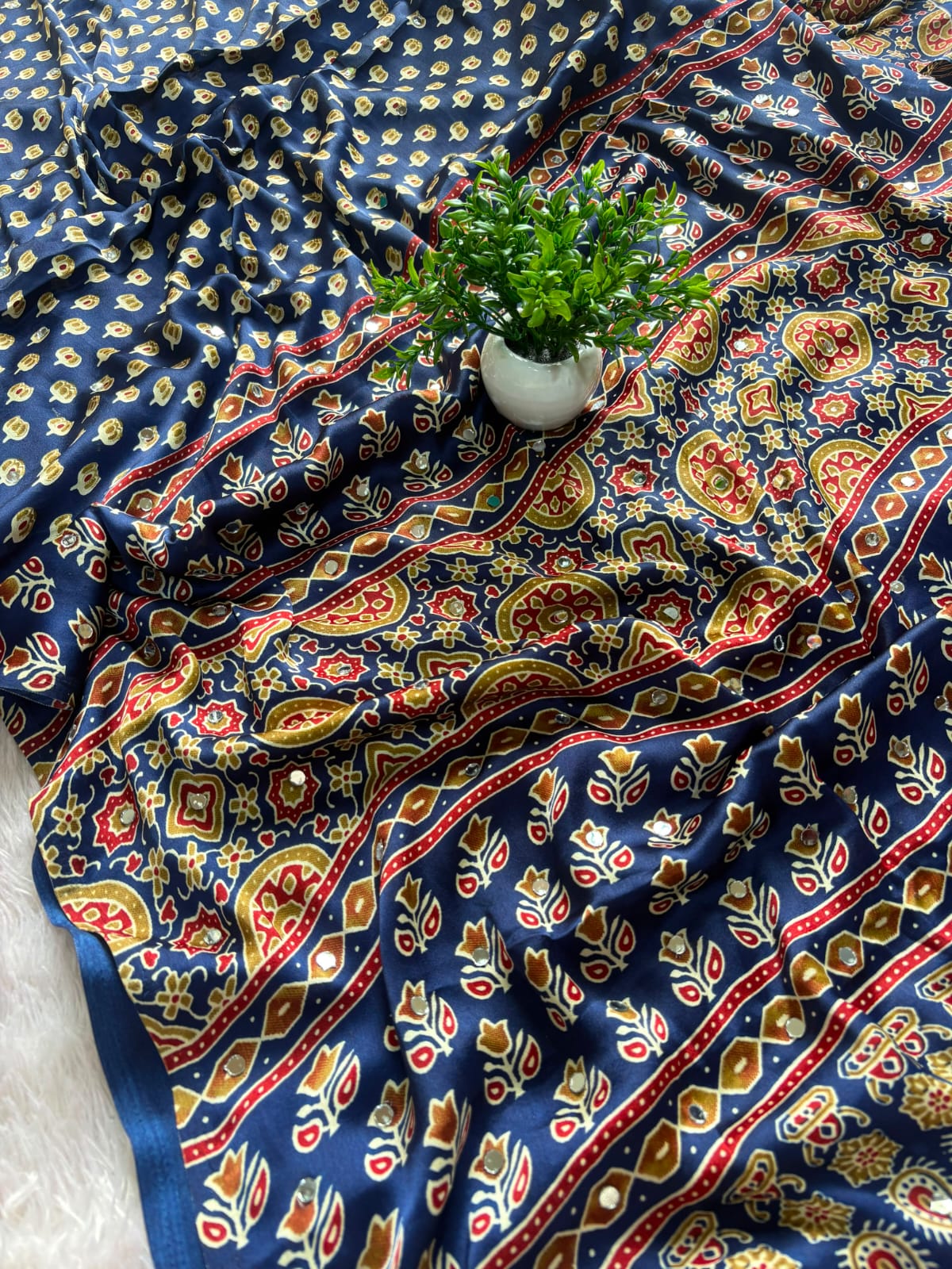 MIRROR AJRAKH SAREE PC-1469