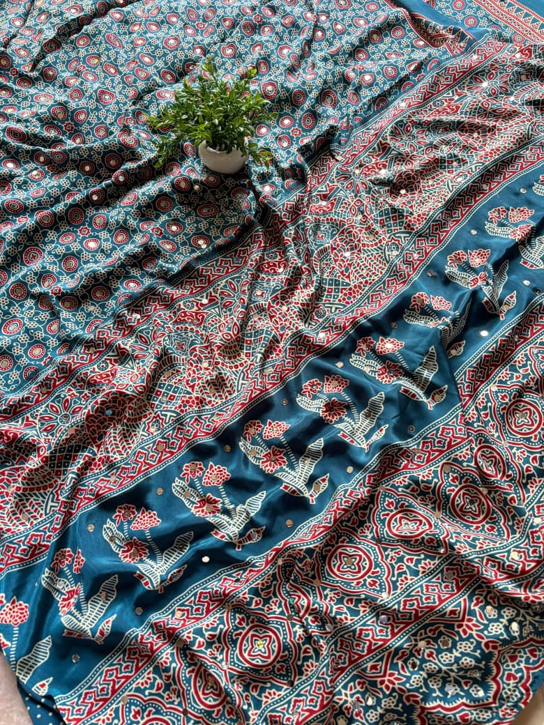 MIRROR AJRAKH SAREE