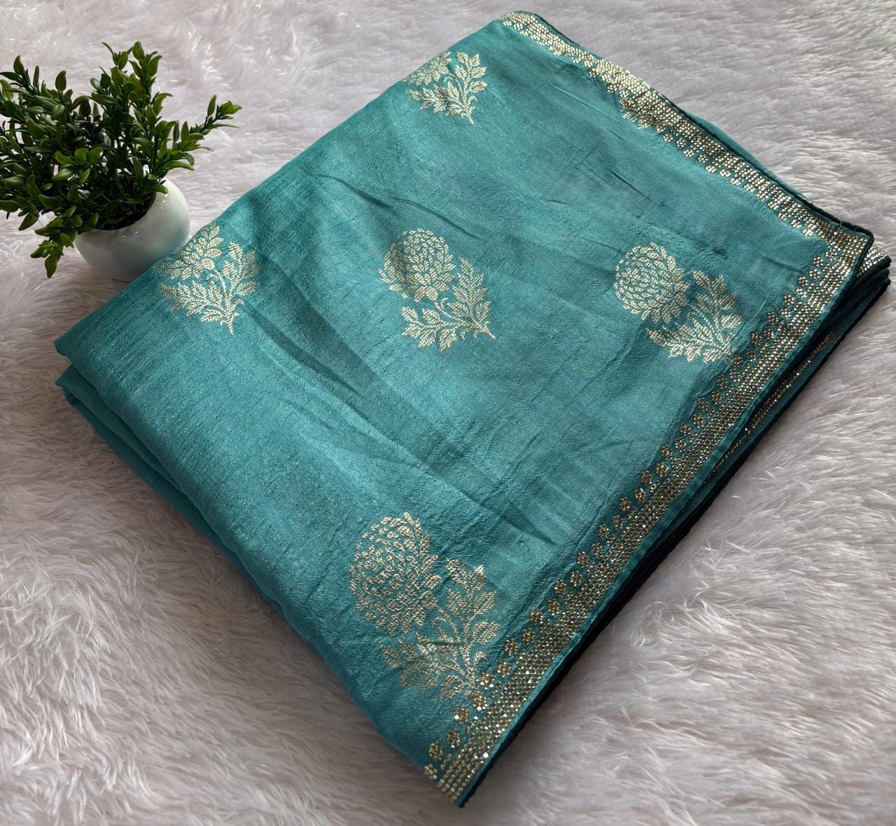 FLOWER PRINT DESIGNER SAREE PC 1186