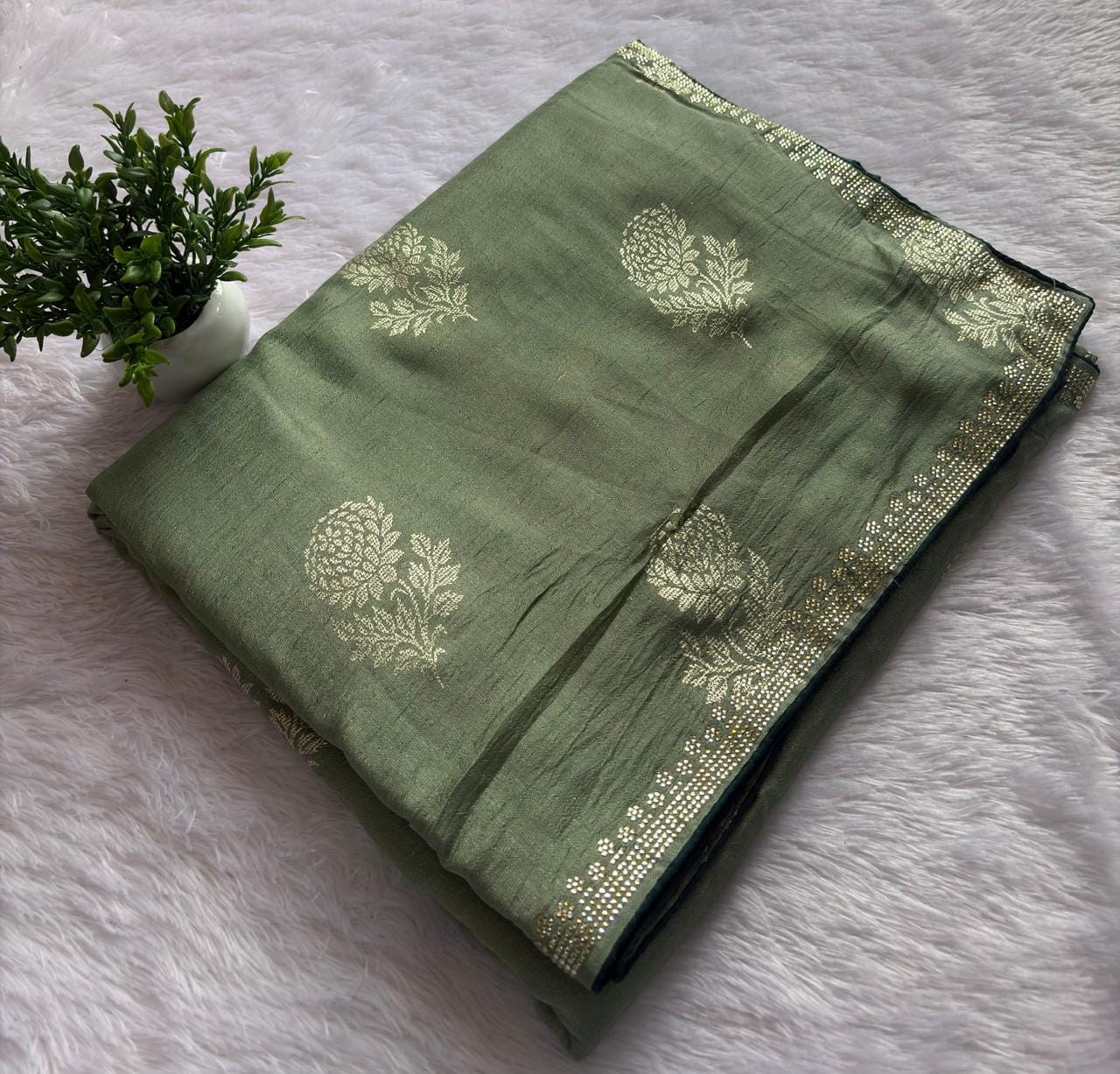 FLOWER PRINT DESIGNER SAREE PC 1186