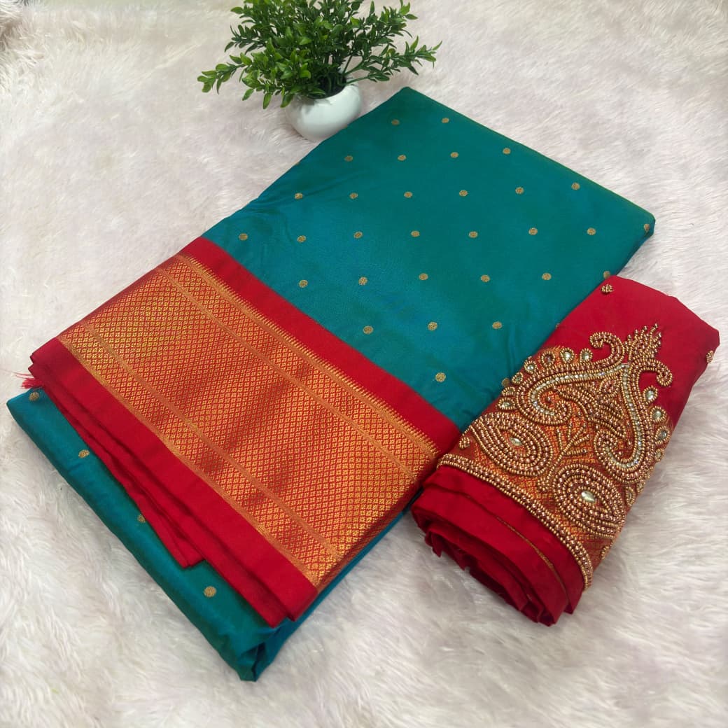 PAITHANI SAREE WITH AARI WORK BLOUSE PC-808