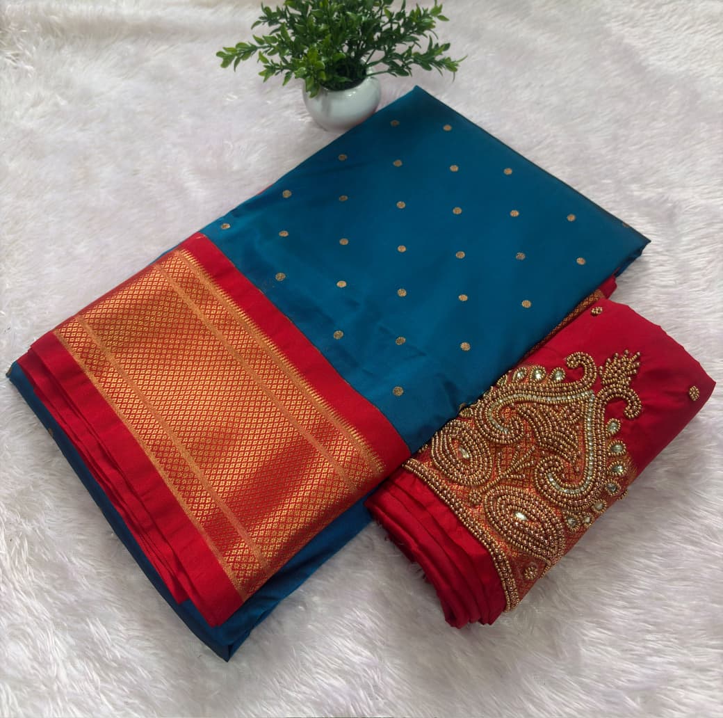 PAITHANI SAREE WITH AARI WORK BLOUSE PC-808