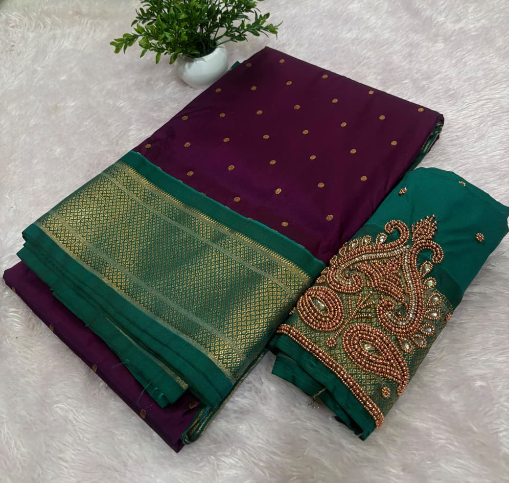 PAITHANI SAREE WITH AARI WORK BLOUSE PC-808