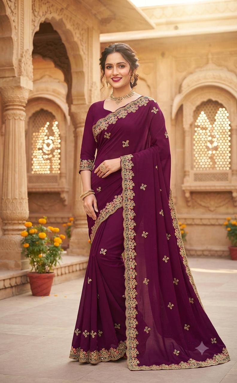 kashmiri work designer saree pc-1494