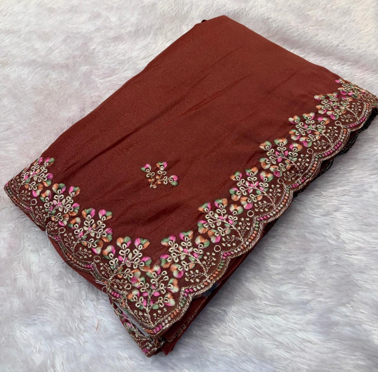 kashmiri work designer saree pc-1494