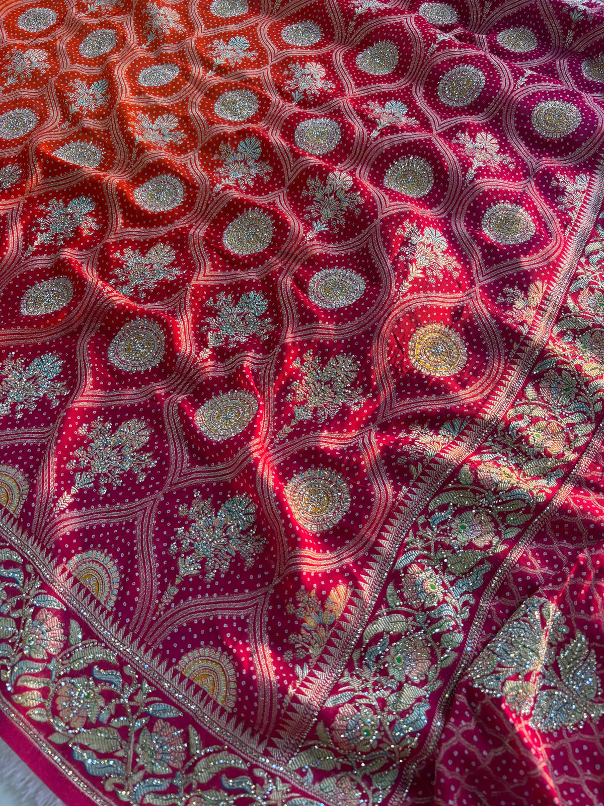 PURE Georgette Bandhni Saree pc-1635