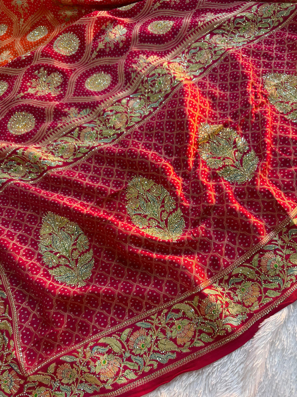 PURE Georgette Bandhni Saree pc-1635