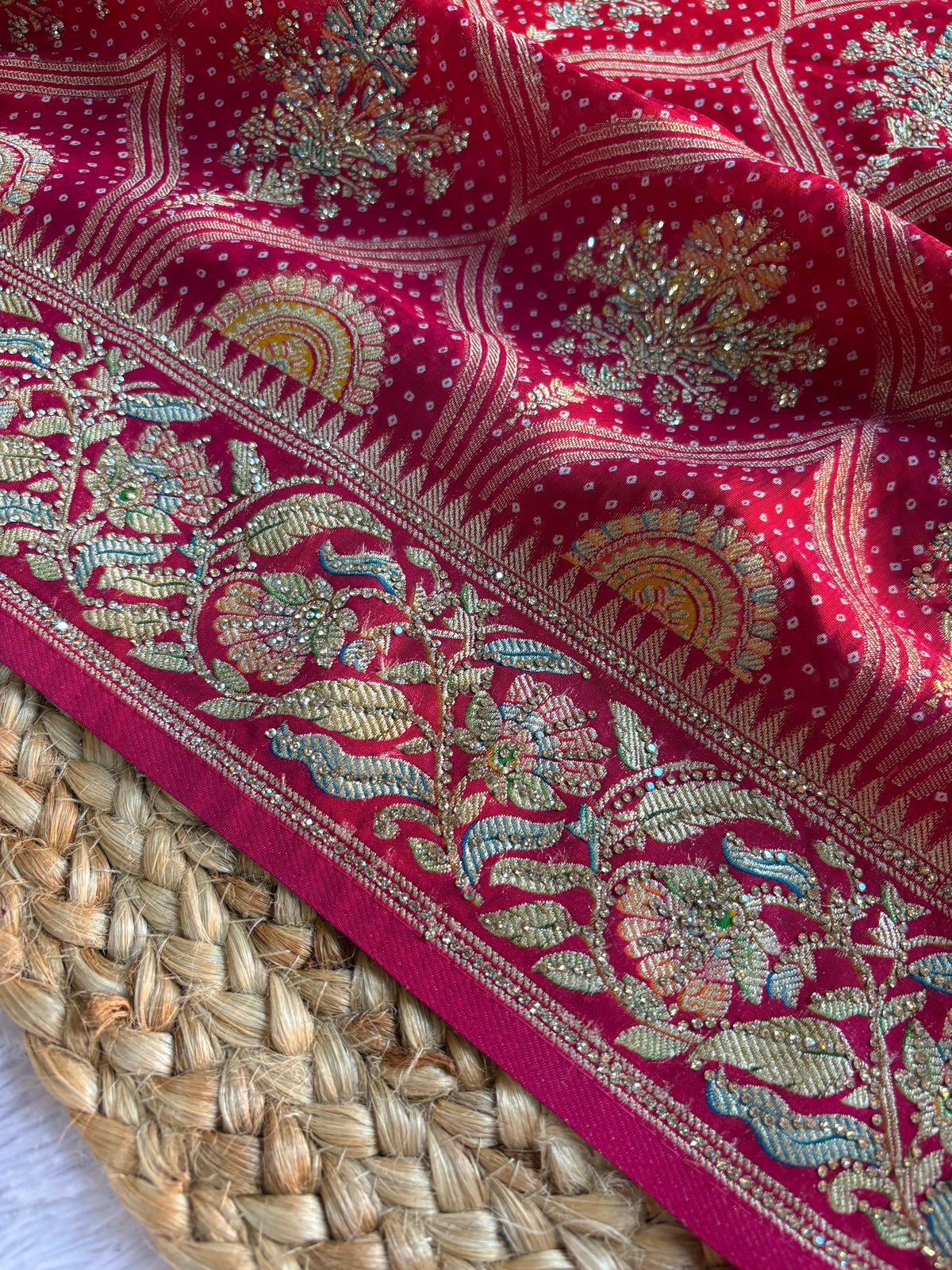 PURE Georgette Bandhni Saree pc-1635