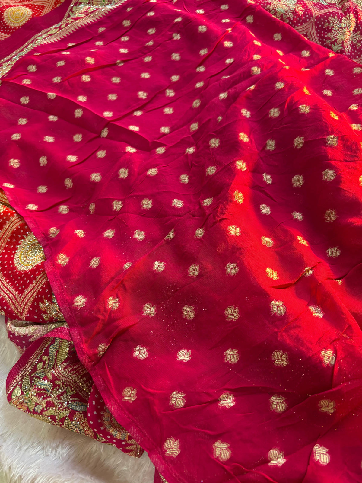 PURE Georgette Bandhni Saree pc-1635