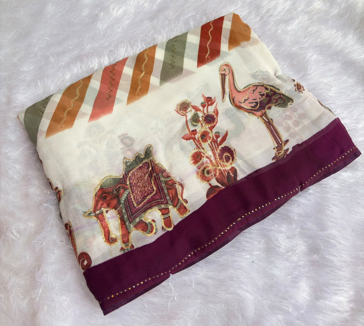 printed lehriya saree pc-1675