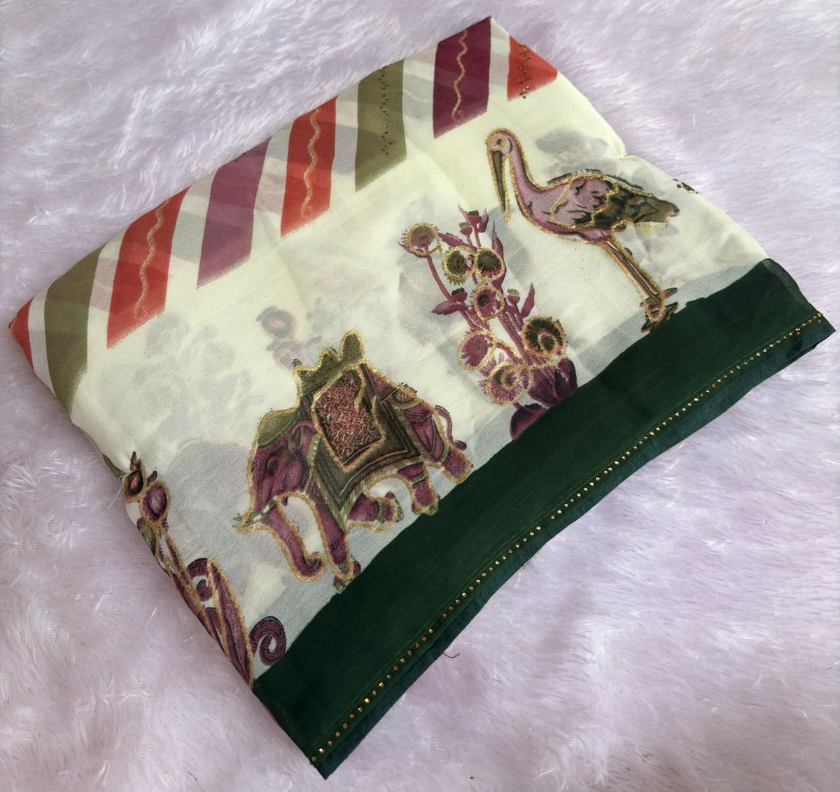 printed lehriya saree pc-1675