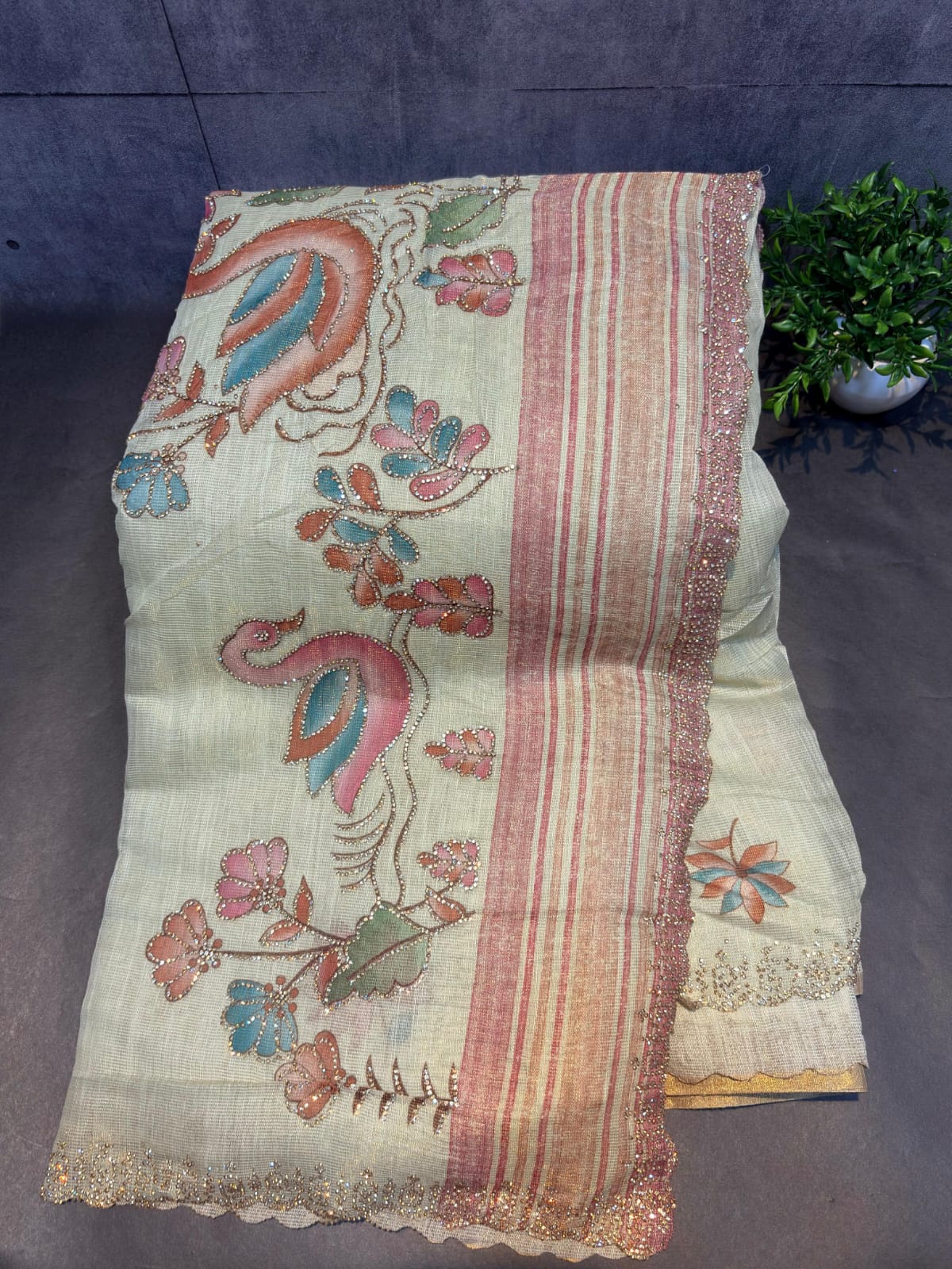 DESIGNER SAREE WITH CUT WORK