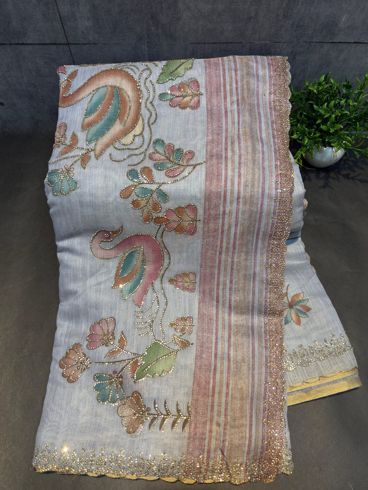 DESIGNER SAREE WITH CUT WORK