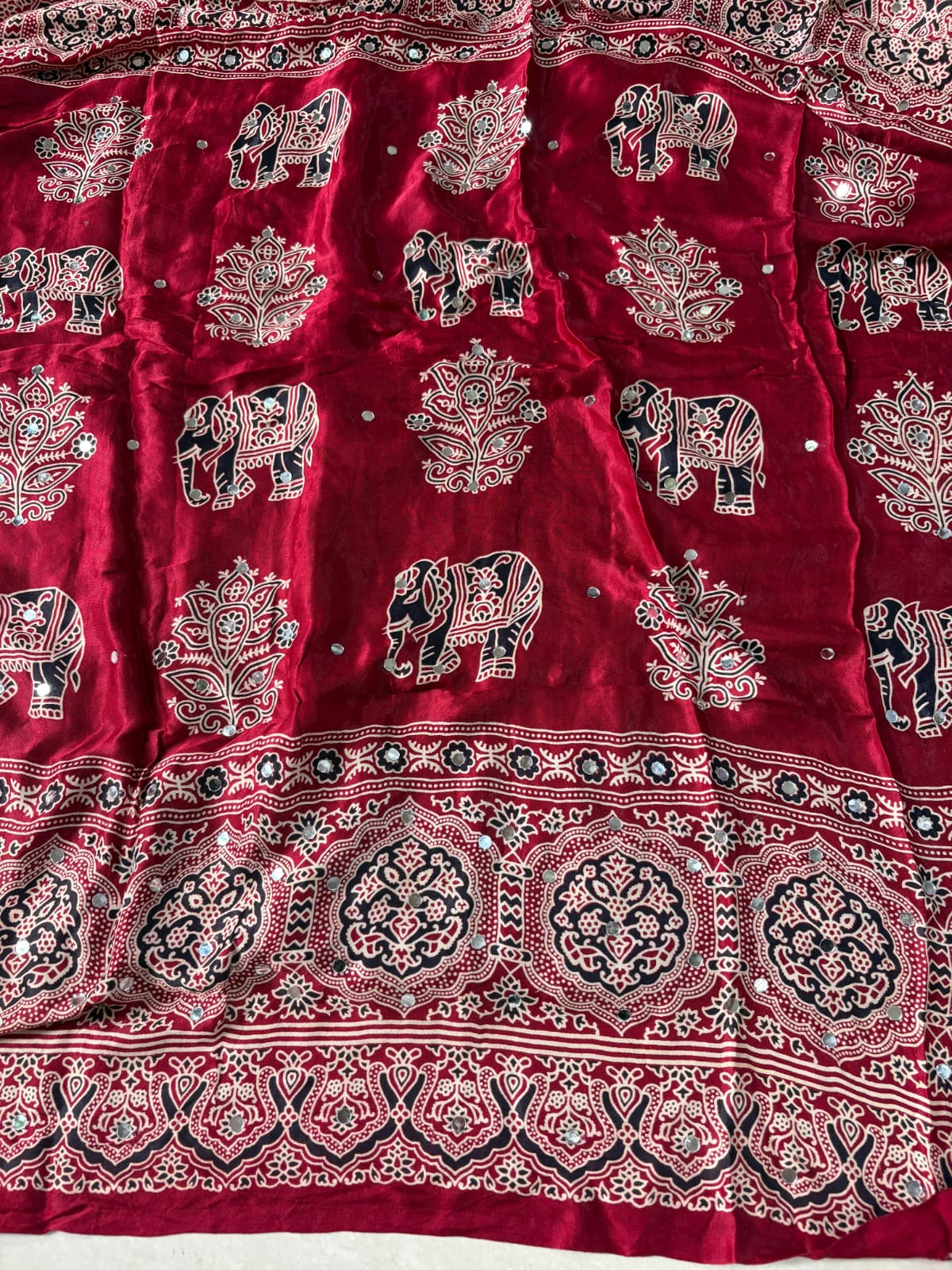 AJRAKH LAGDI PATTA SAREE PC-1471