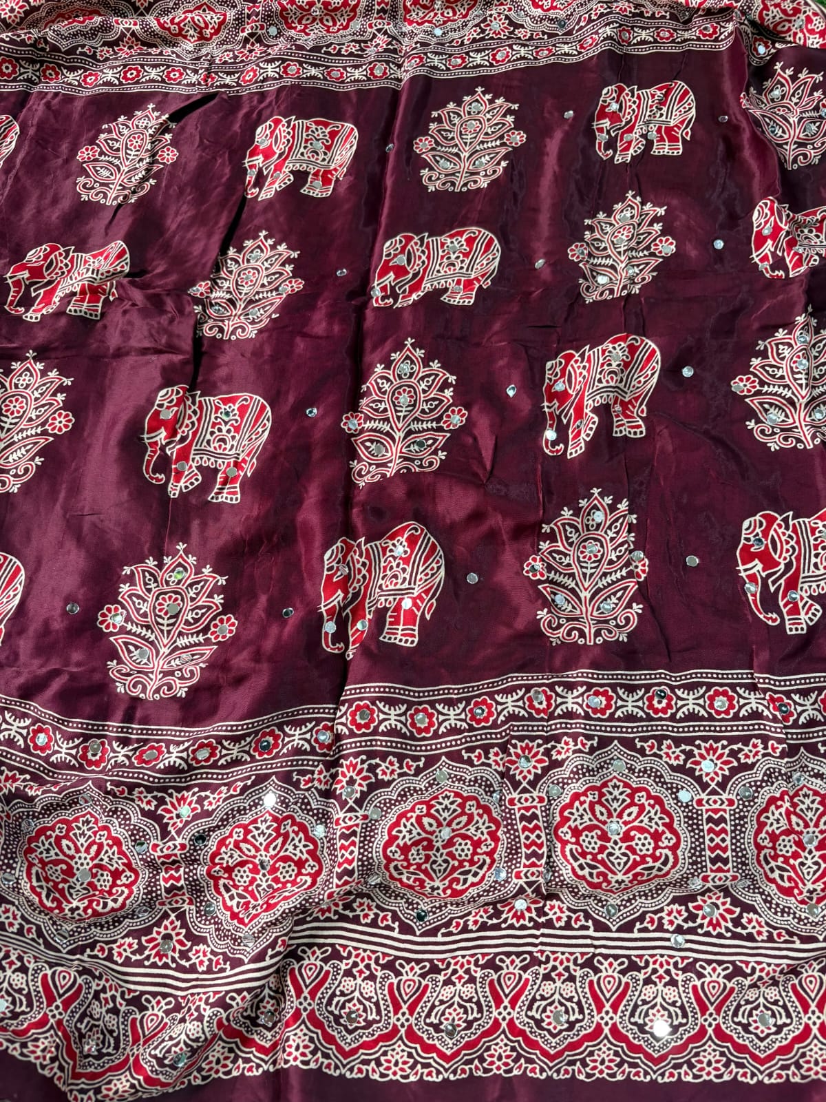 AJRAKH LAGDI PATTA SAREE PC-1471