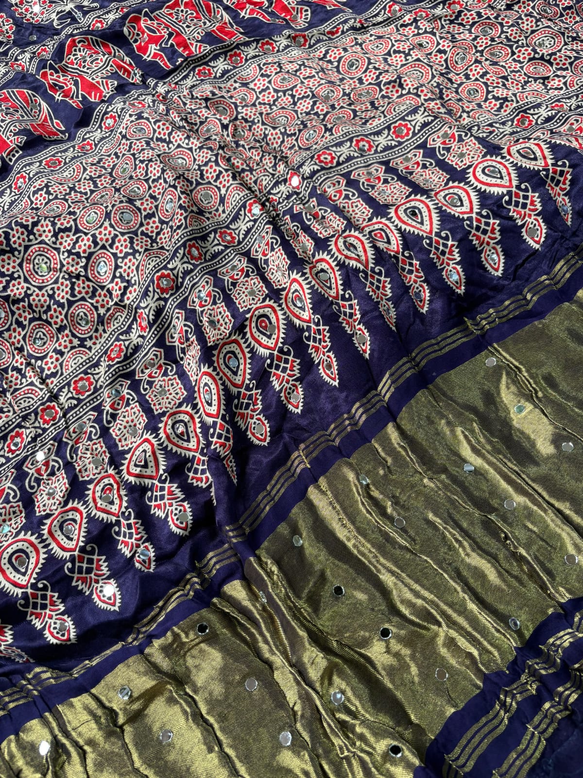 AJRAKH LAGDI PATTA SAREE PC-1471