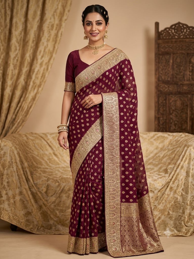pure georgette saree-PC 4414