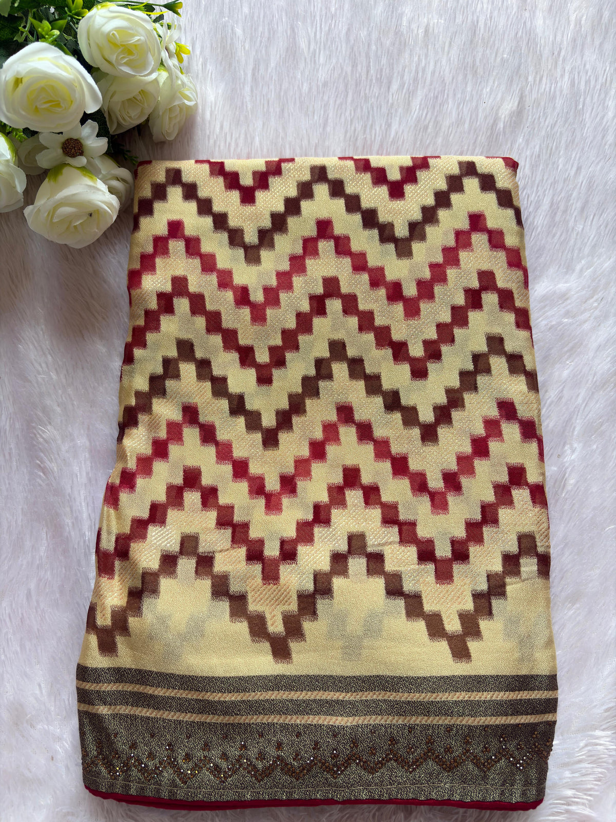 multicolour lineing brasso saree