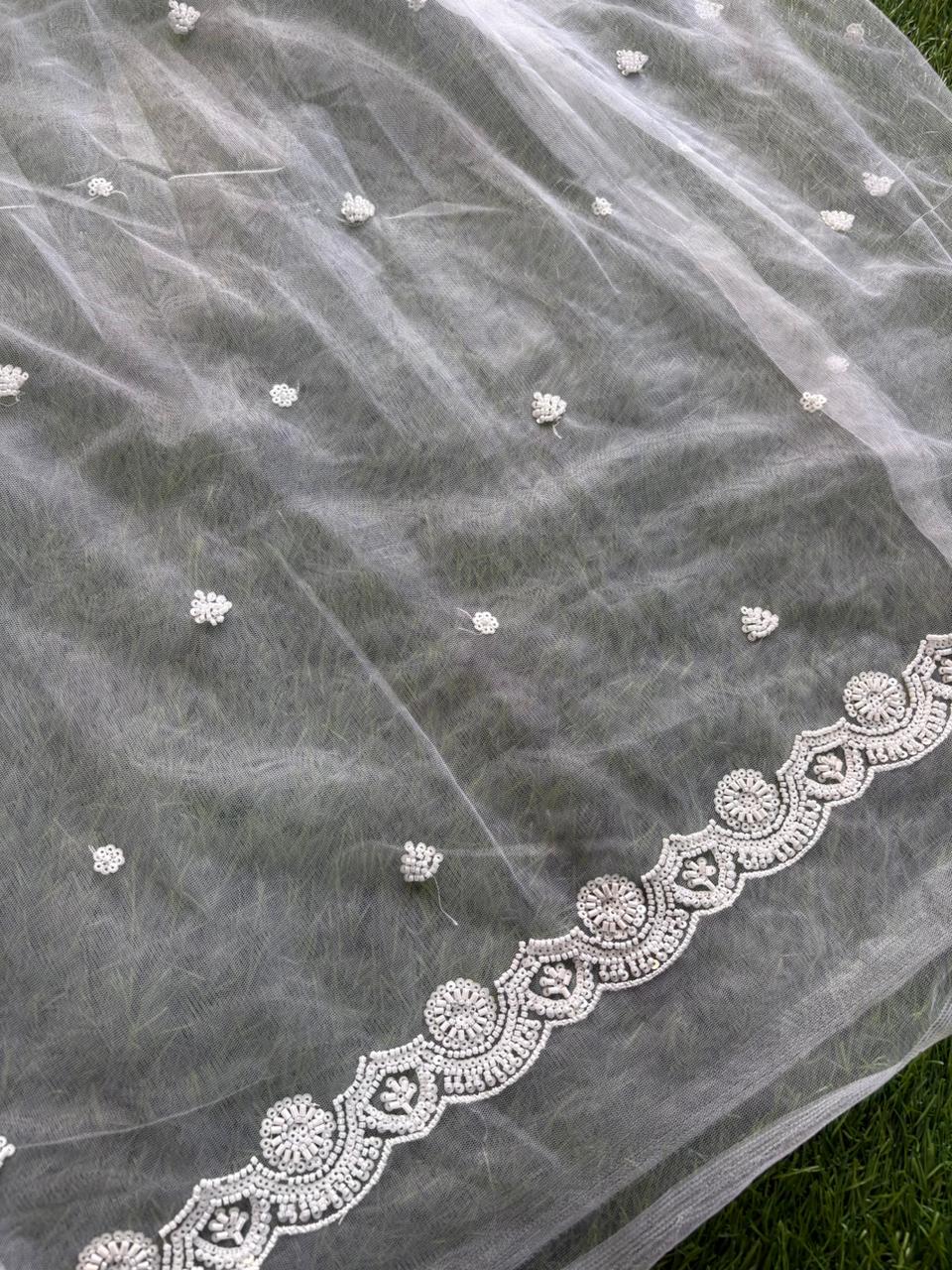white designer saree PC-103