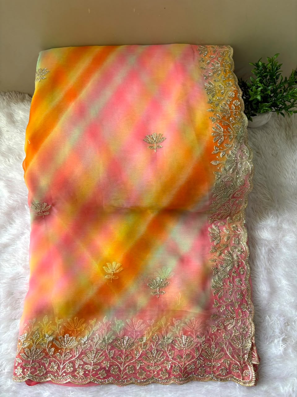 MULTICOLOUR LEHRIYA SAREE PC-2812