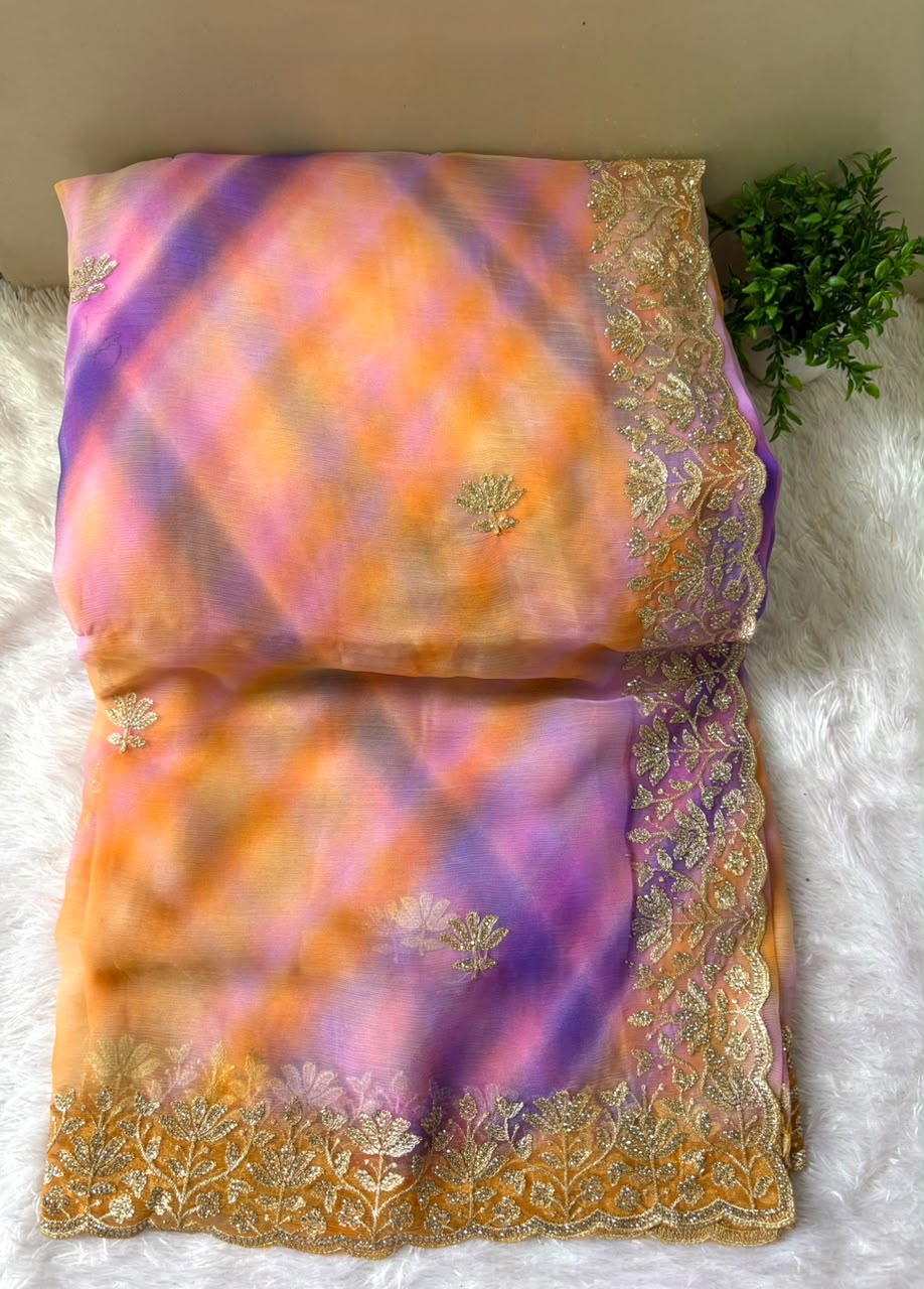 MULTICOLOUR LEHRIYA SAREE PC-2812