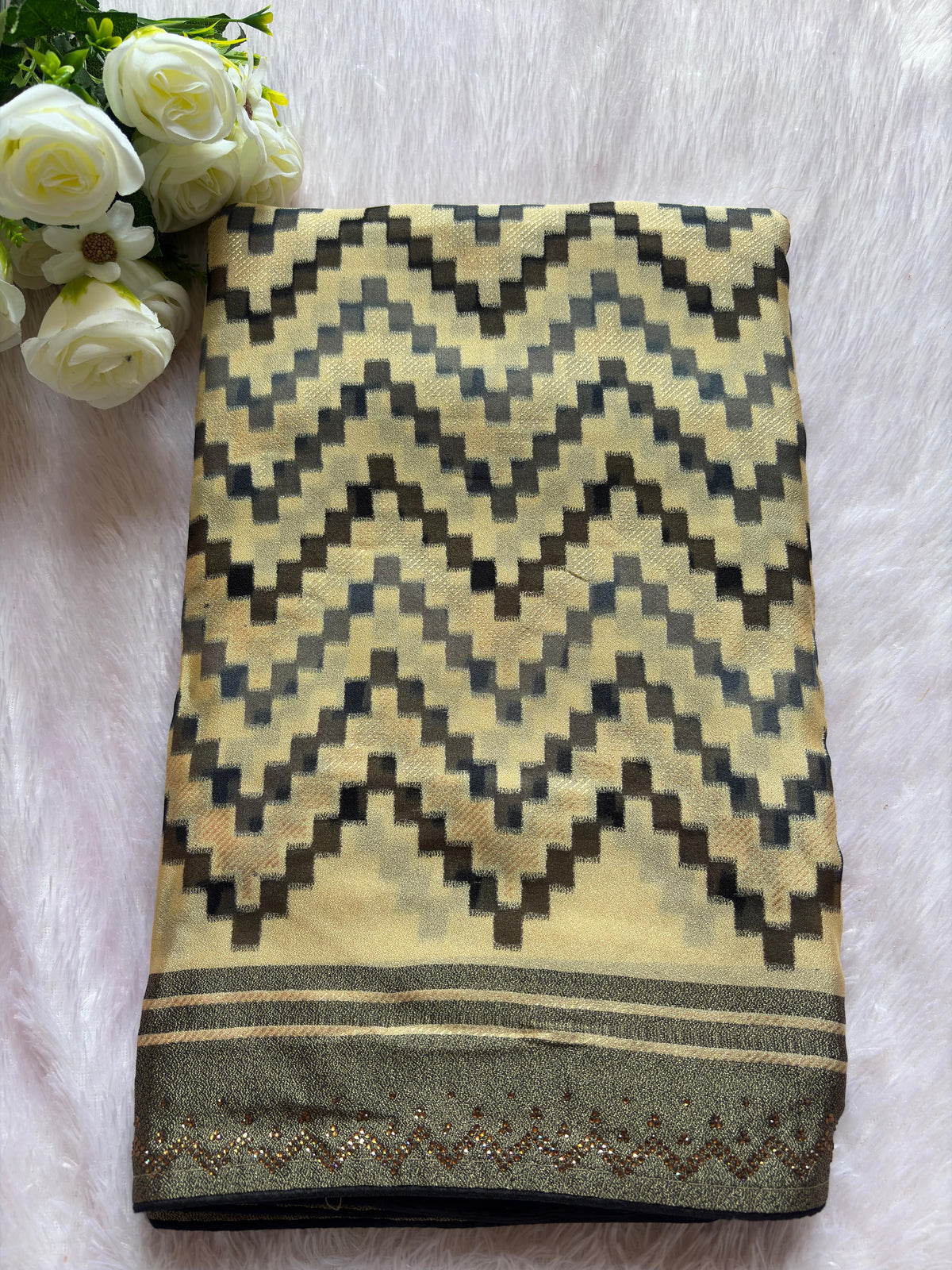 multicolour lineing brasso saree