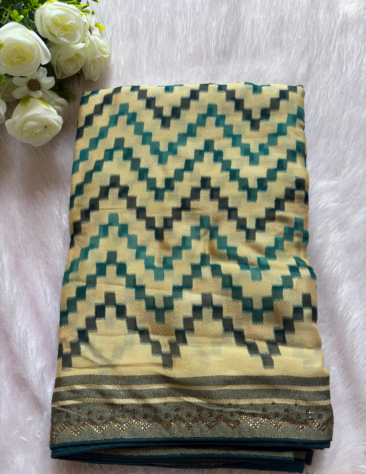 multicolour lineing brasso saree