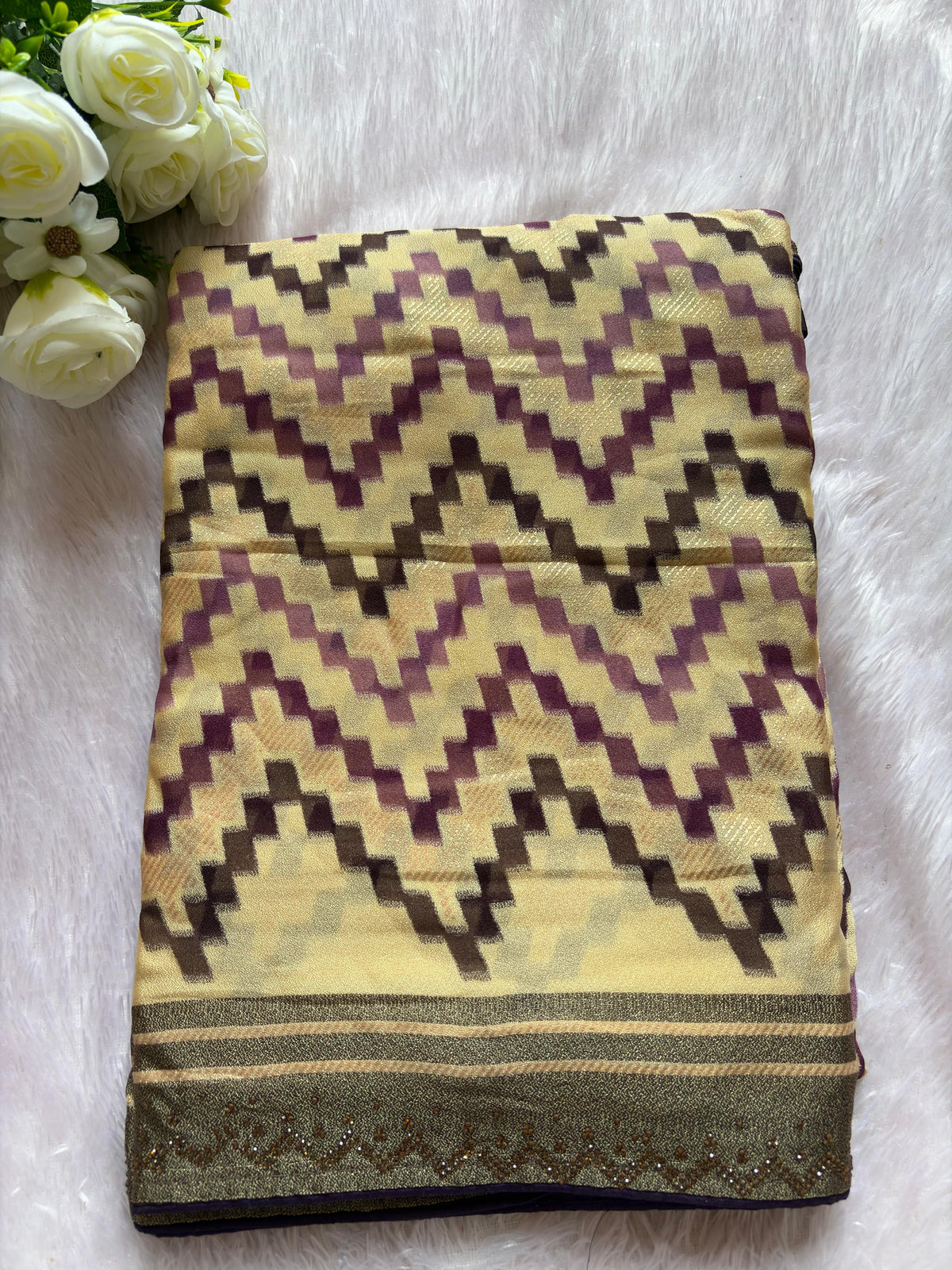 multicolour lineing brasso saree